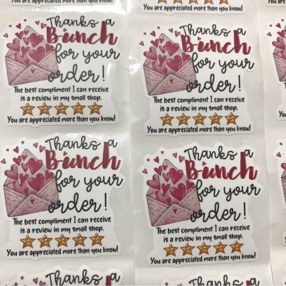 200 thanks a bunch thank you stickers 1.5”